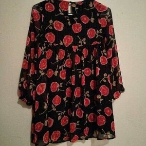 Kate Spade Girls Sz 12 Dress Black Red Rose‎ Floral Metallic Lace Party Holiday